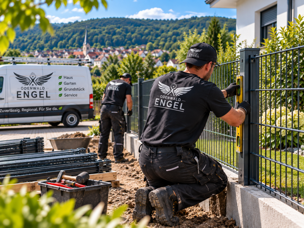 Odenwald Engel bei professionellem Zaunbau und Zaunmontage im Odenwald